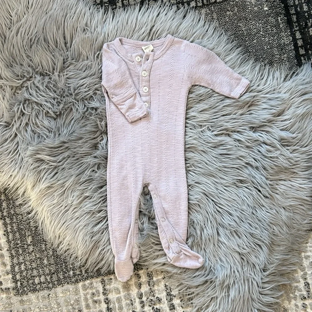 Kate Quinn Baby Girls Lilac Purple‎ Footie Jammie Size Newborn